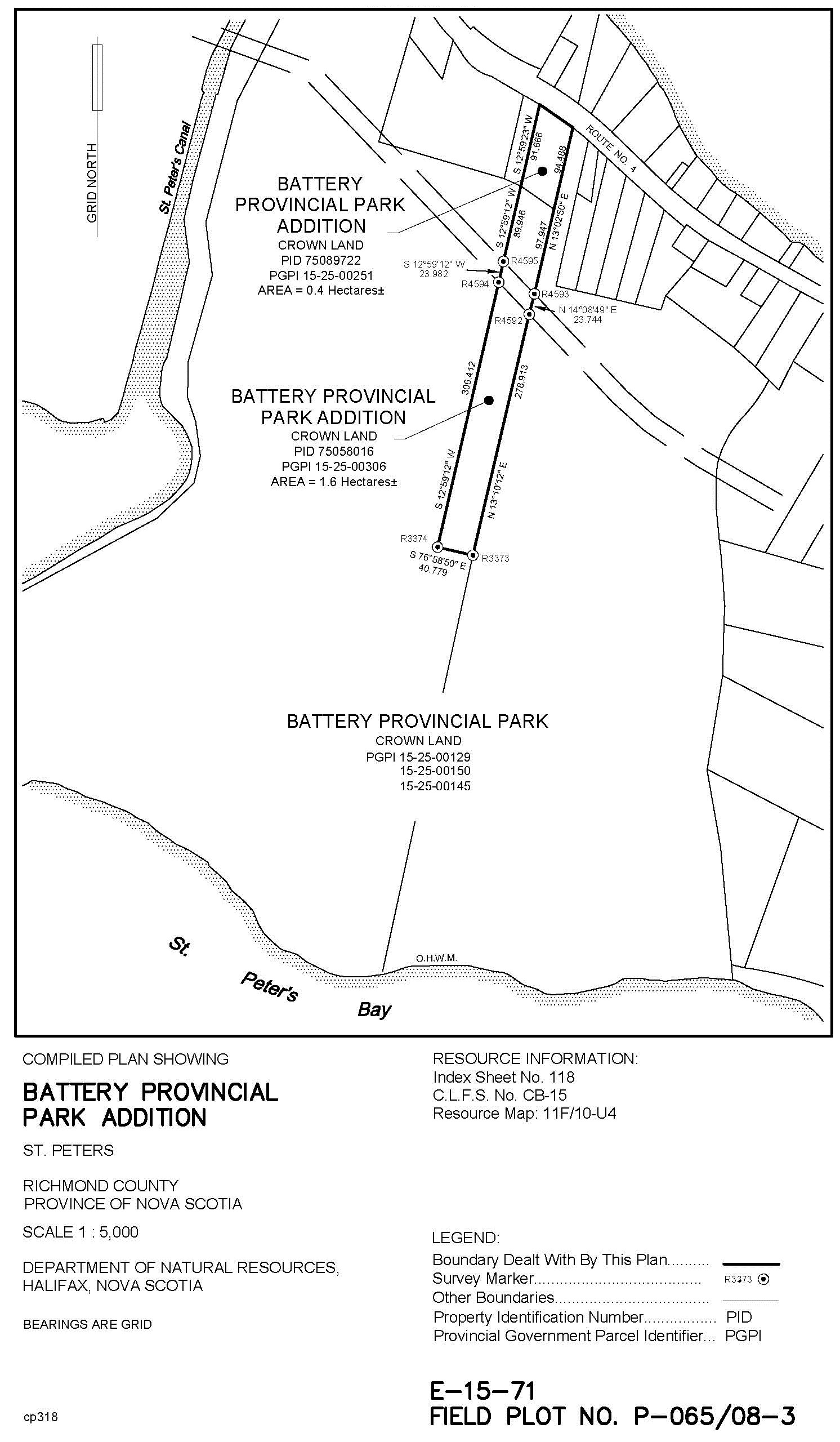 Map of Battery Provincial Park addition
