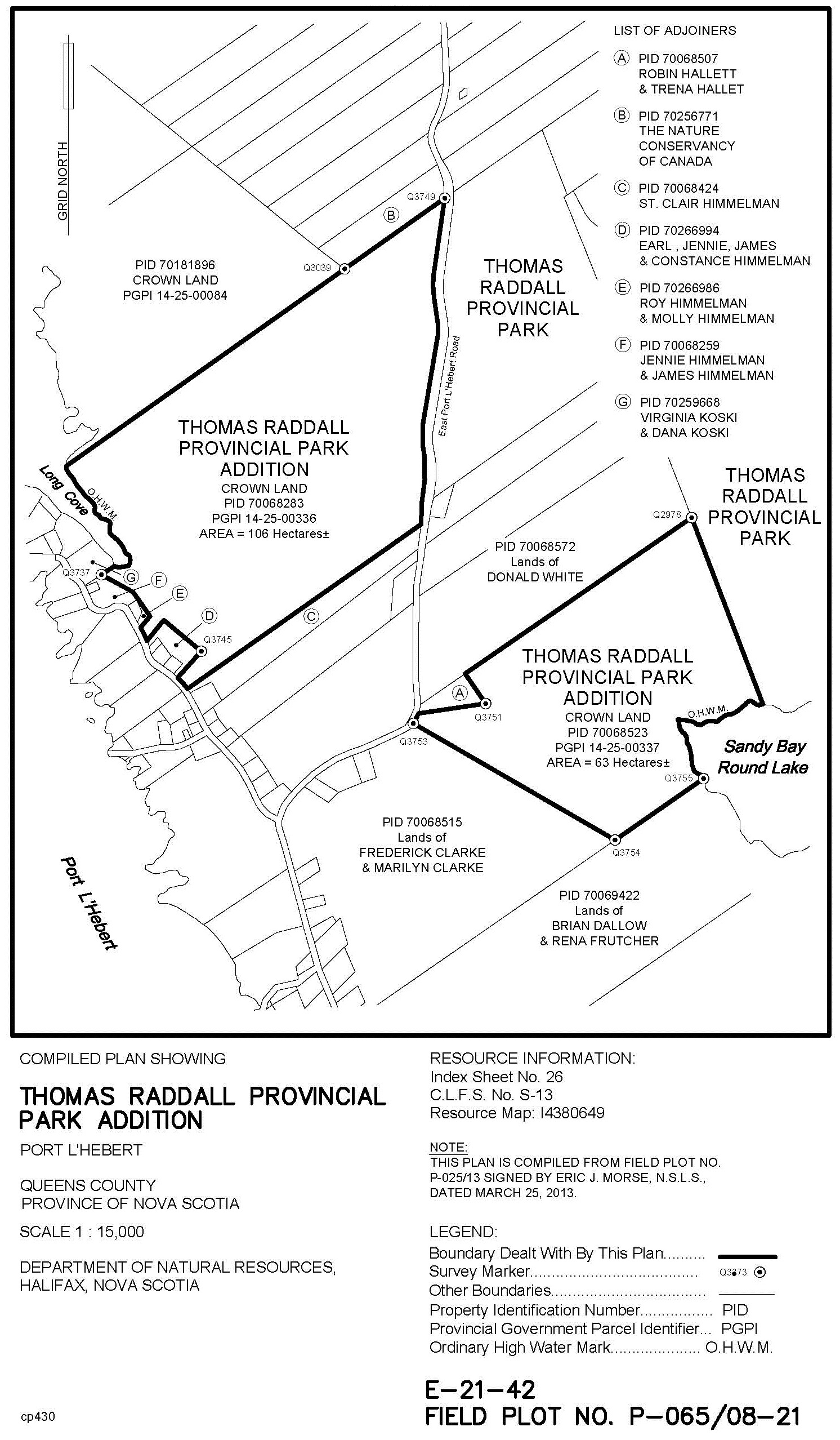 Map of Thomas Raddall Provincial Park addition