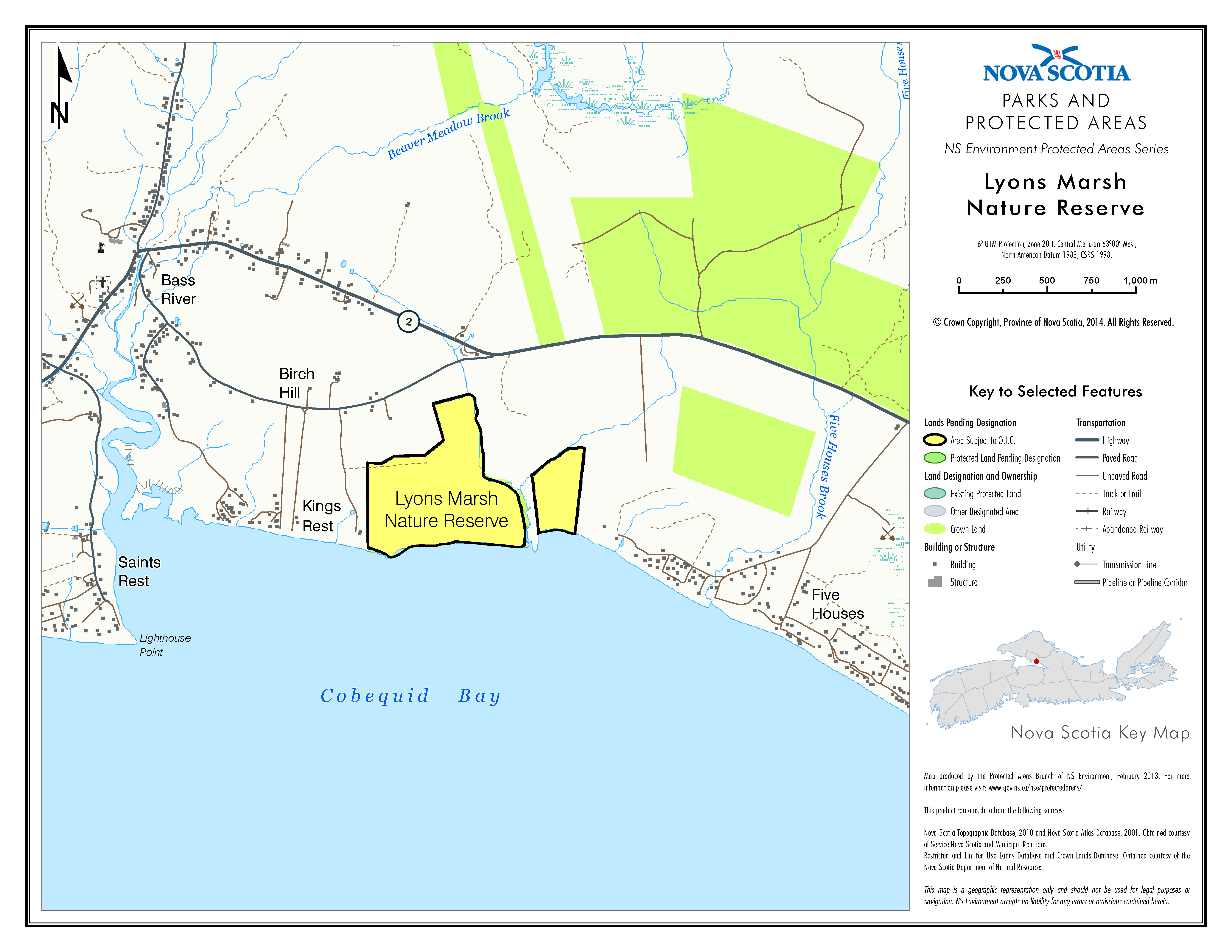 Map of Lyons Marsh Nature Reserve