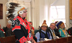 Chief Terrance Paul, co-chair, Assembly of Mi’kmaq Chiefs, speaks in Province House.