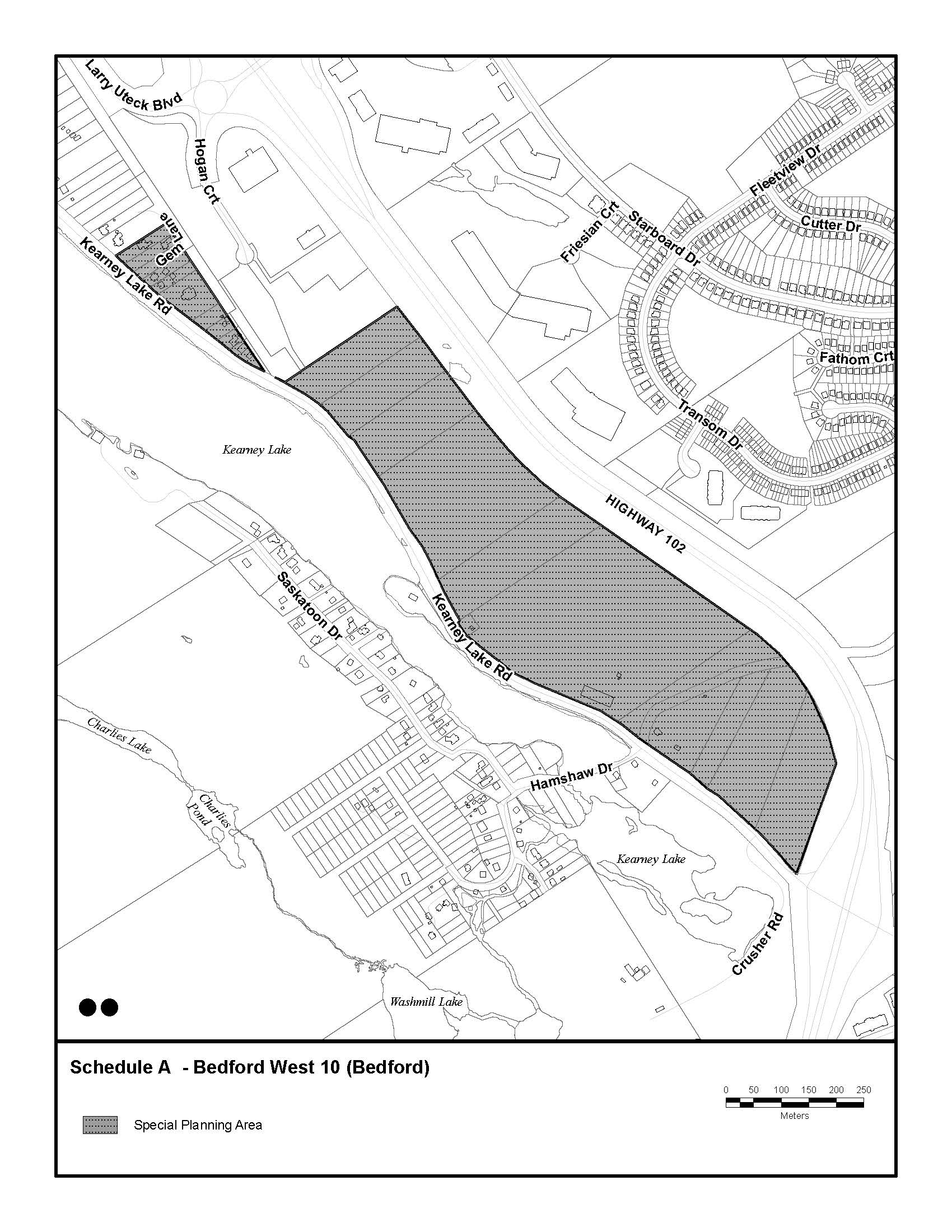 Map of Bedford West 10 Special Planning Area
