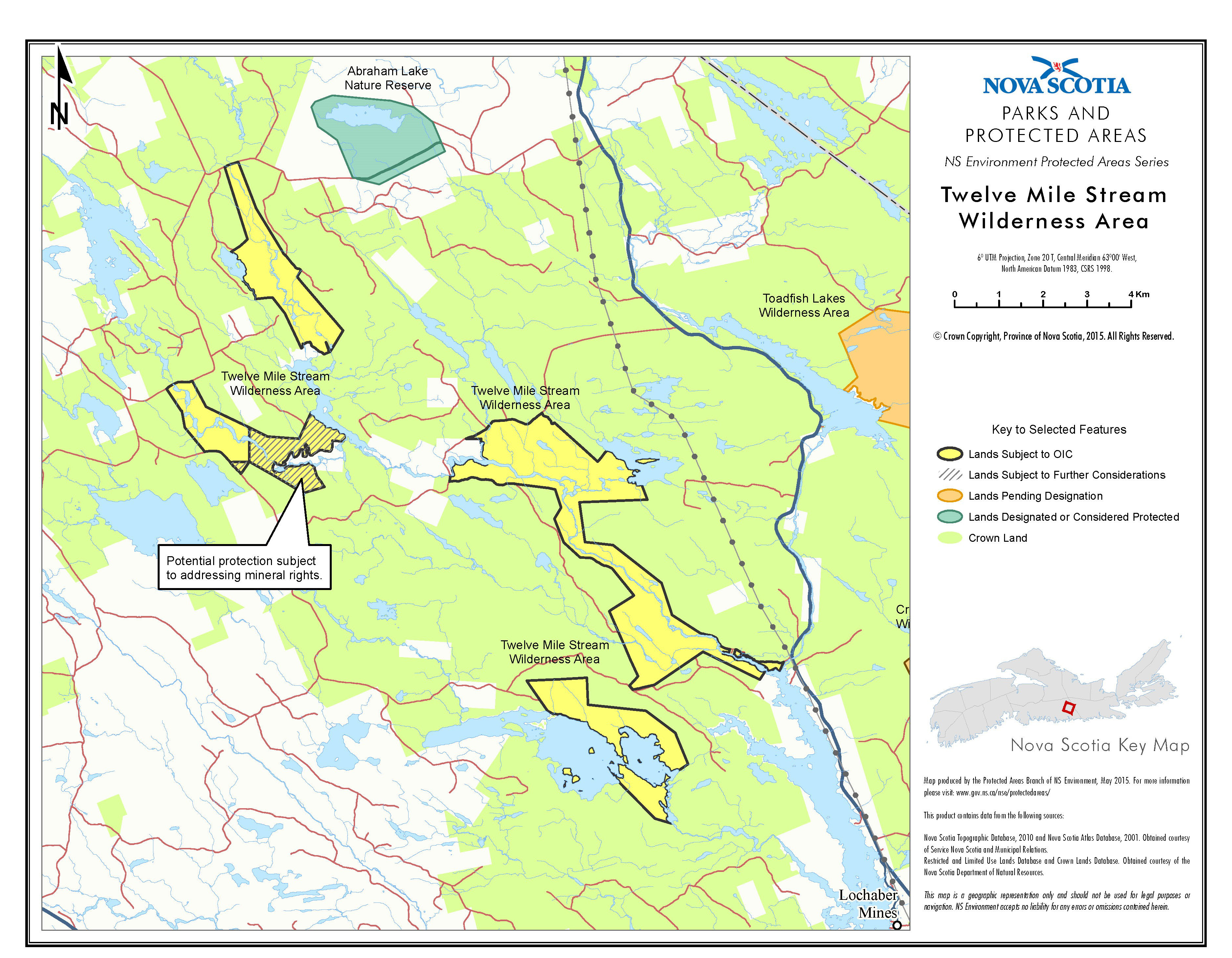 Approximate boundaries of Twelve Mile Stream Wilderness Area
