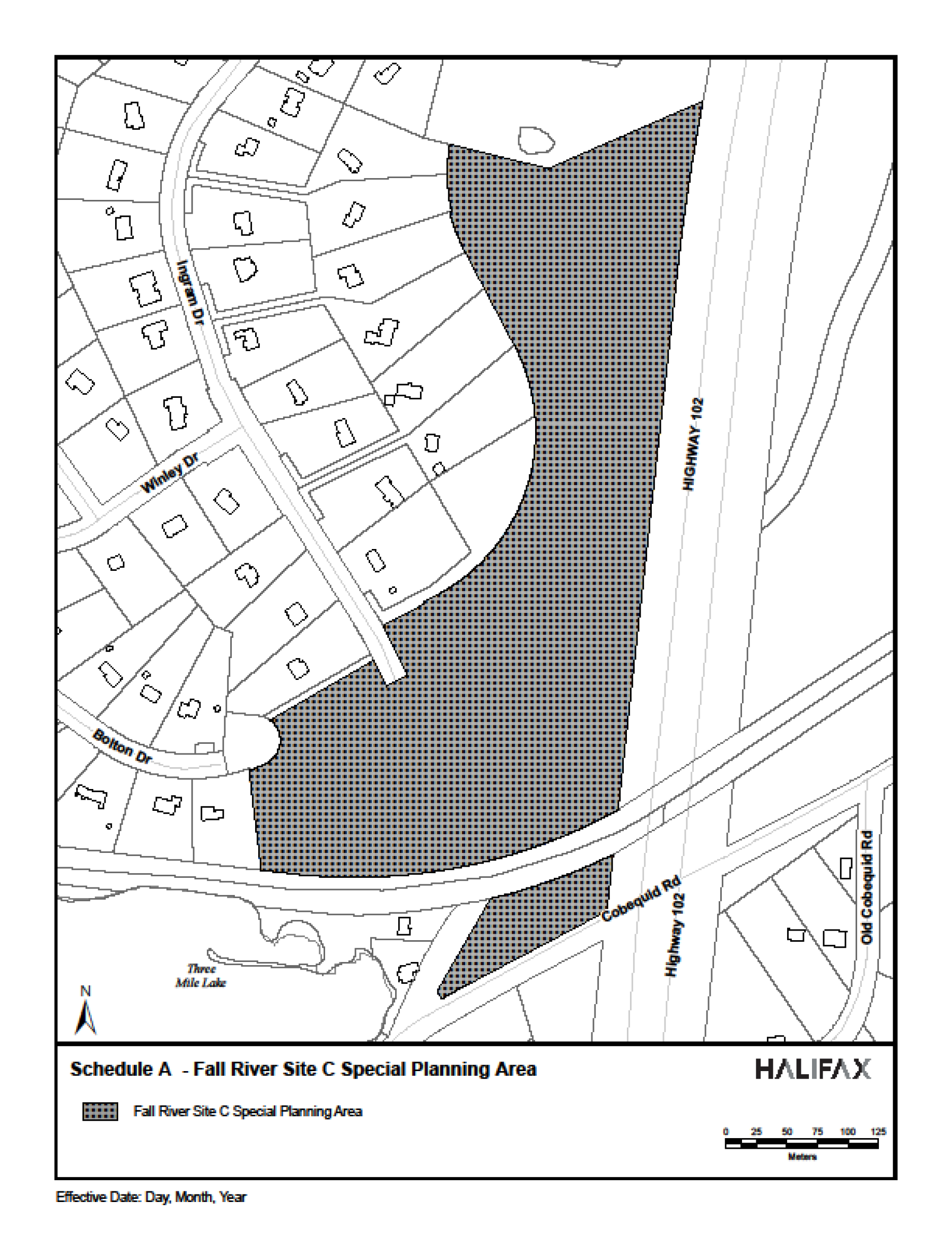 Graphic showing map of Fall River Site C Special Planning Area