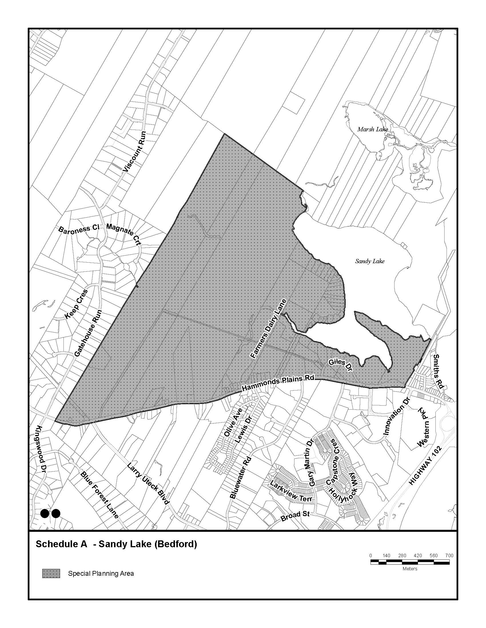 Map of Sandy Lake Special Planning Area