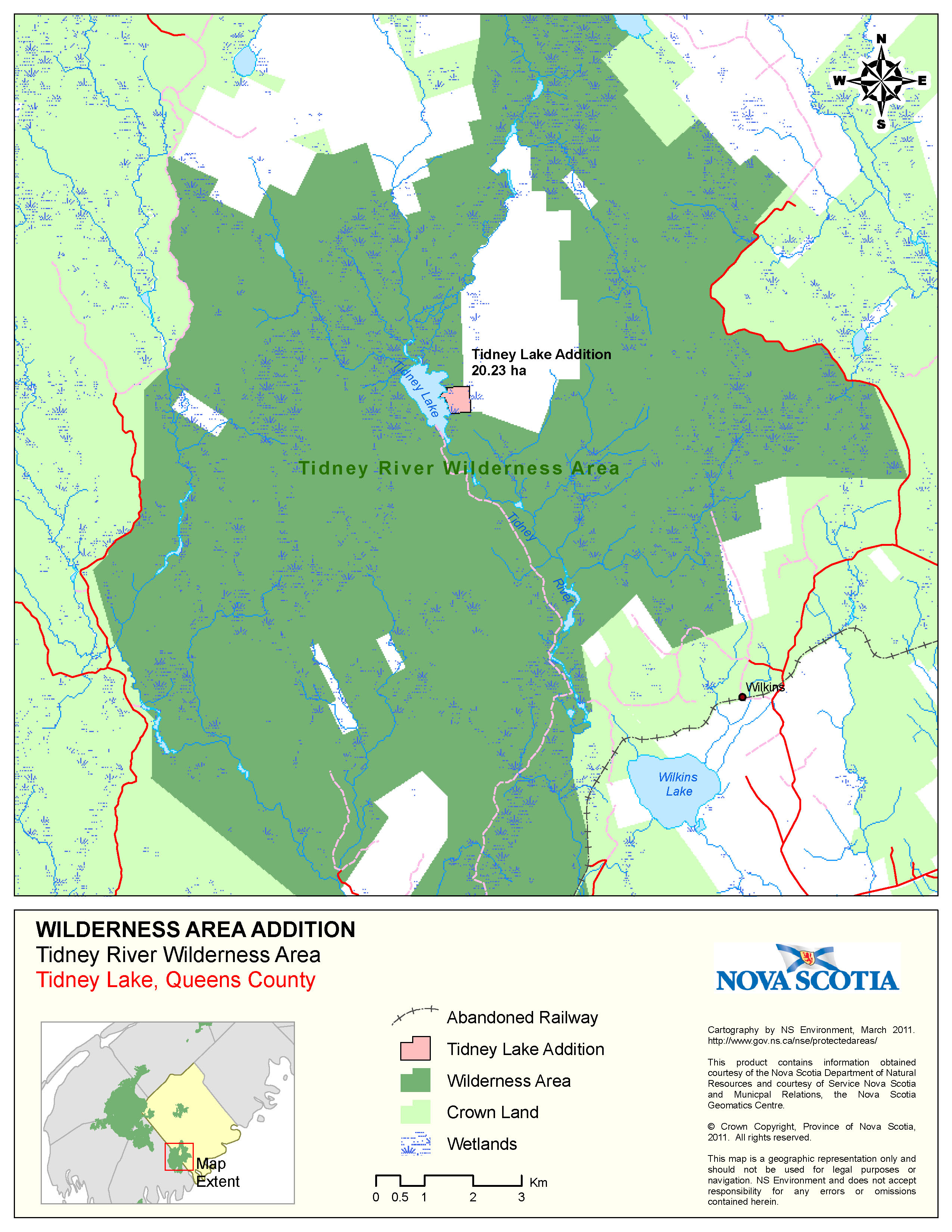 Approximate Boundaries of Crown Land at Tidney [Lake], Queens County