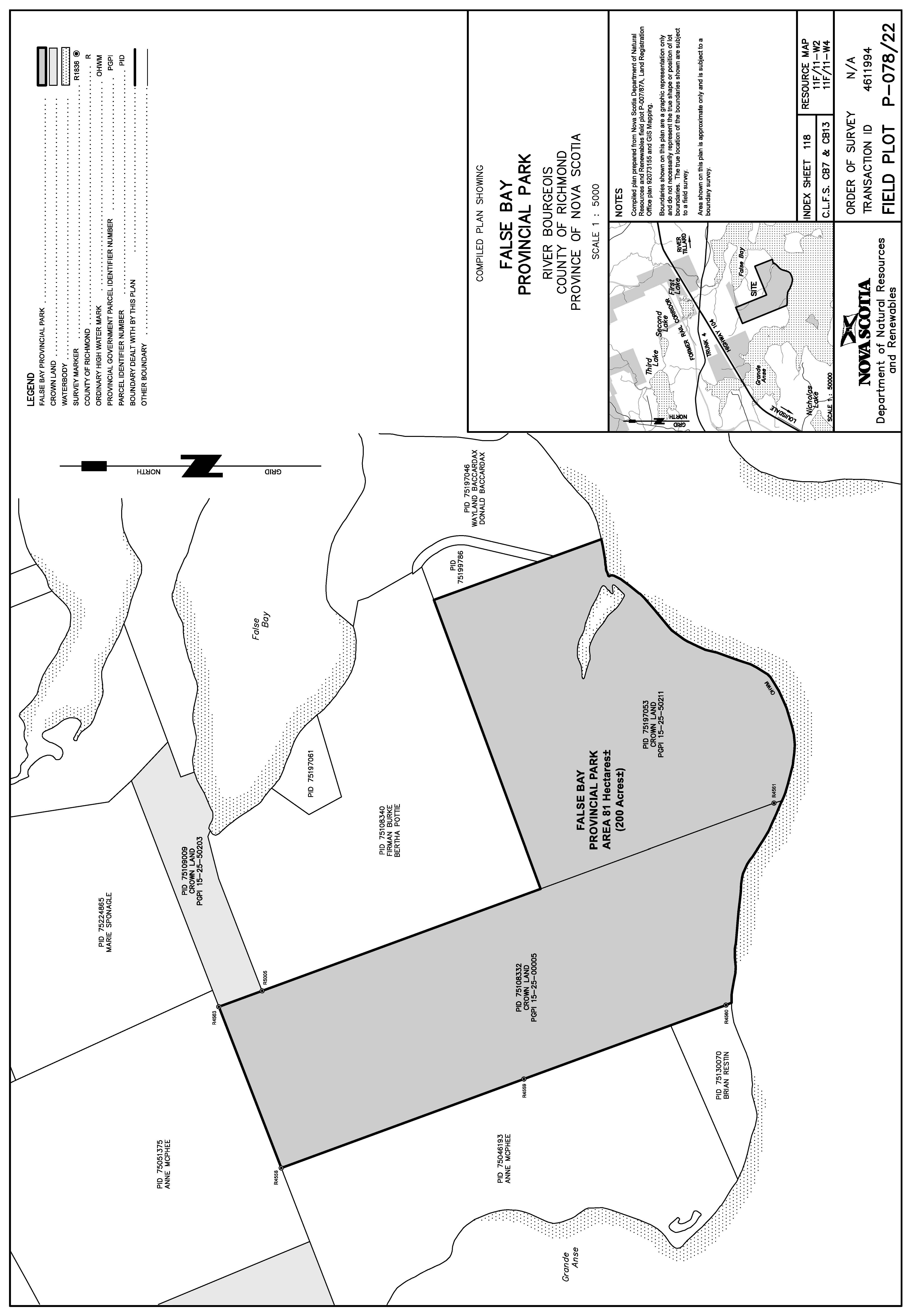 Graphic showing map of False Bay Provincial Park