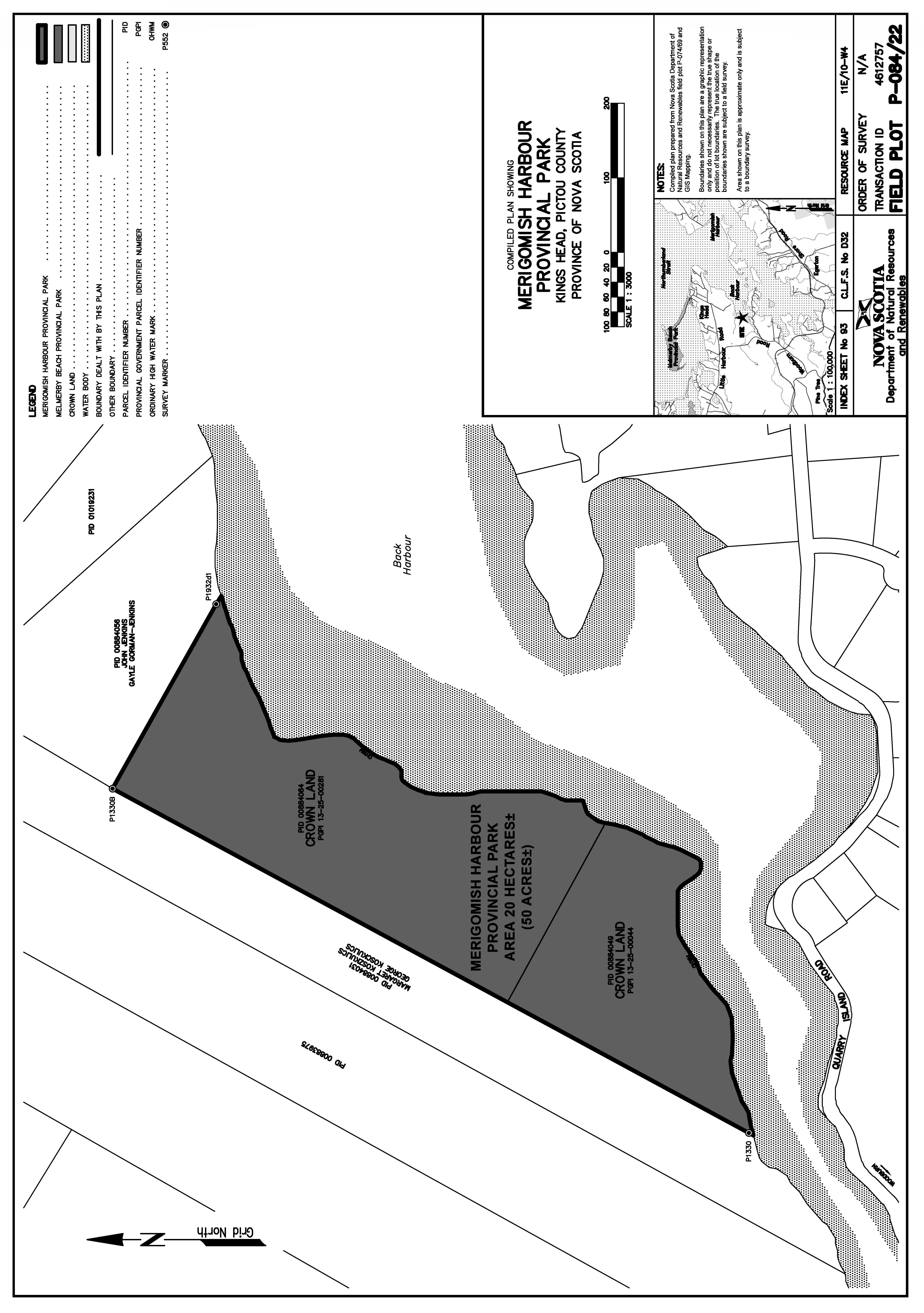 Graphic showing map of Merigomish Harbour Provincial Park