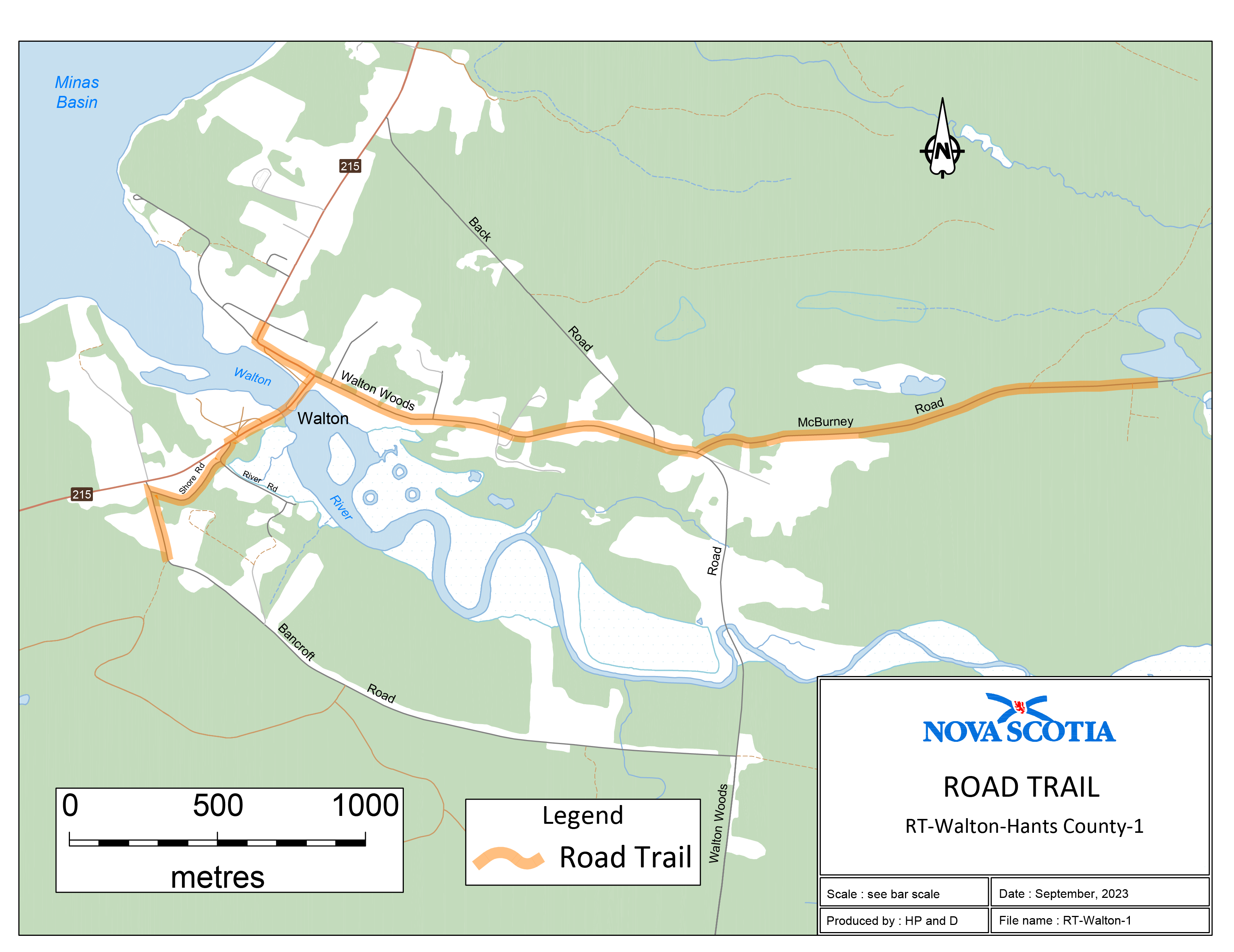 Graphic showing map of the Walton Road Trail