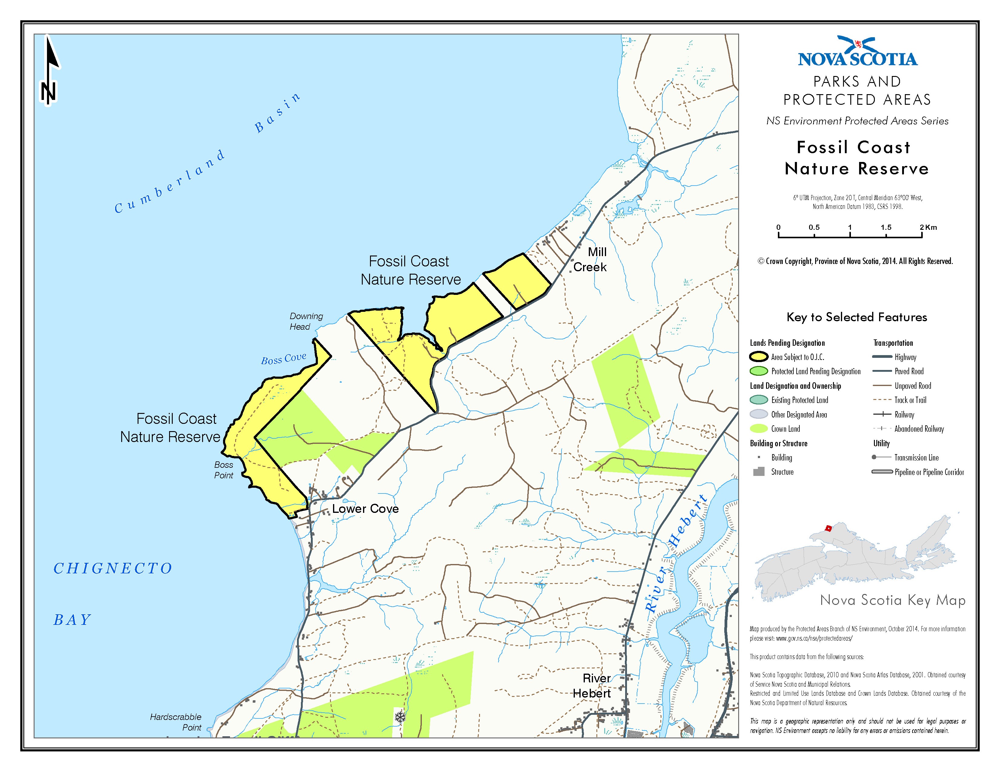Map of Fossil Coast Nature Reserve