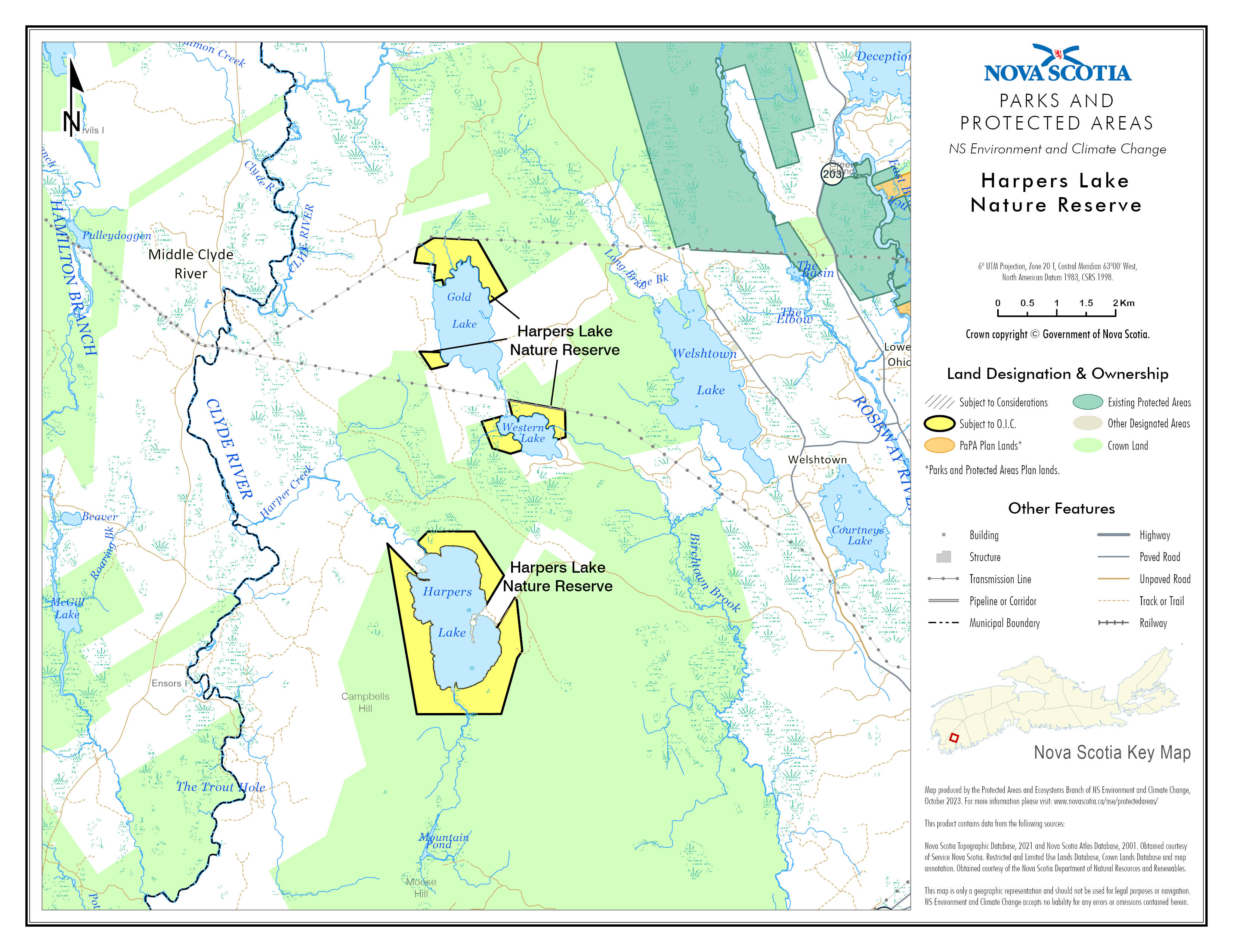 Map Showing Approximate Boundaries of
Harpers Lake Nature Reserve