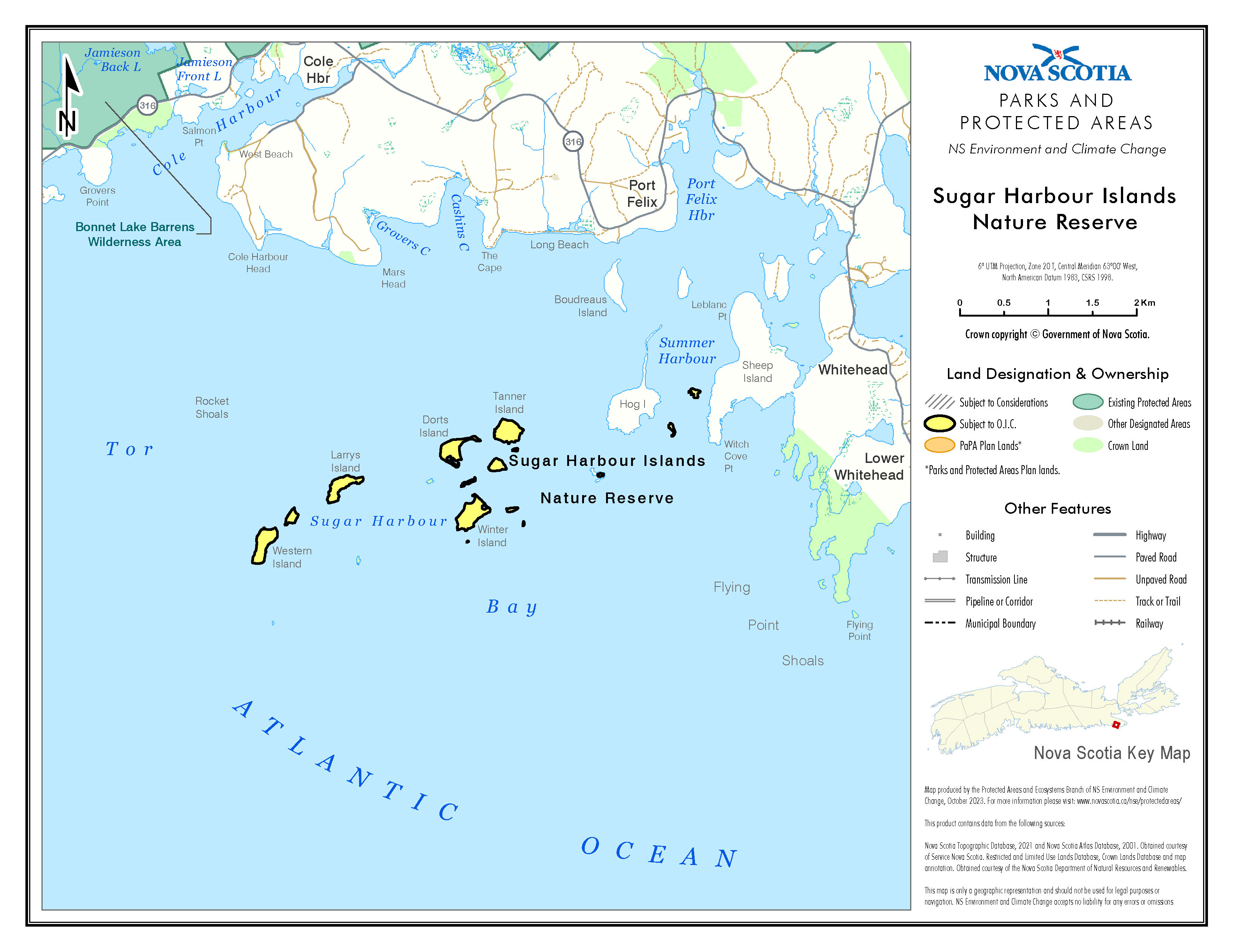 Map Showing Approximate Boundaries of Sugar Harbour Islands Nature Reserve