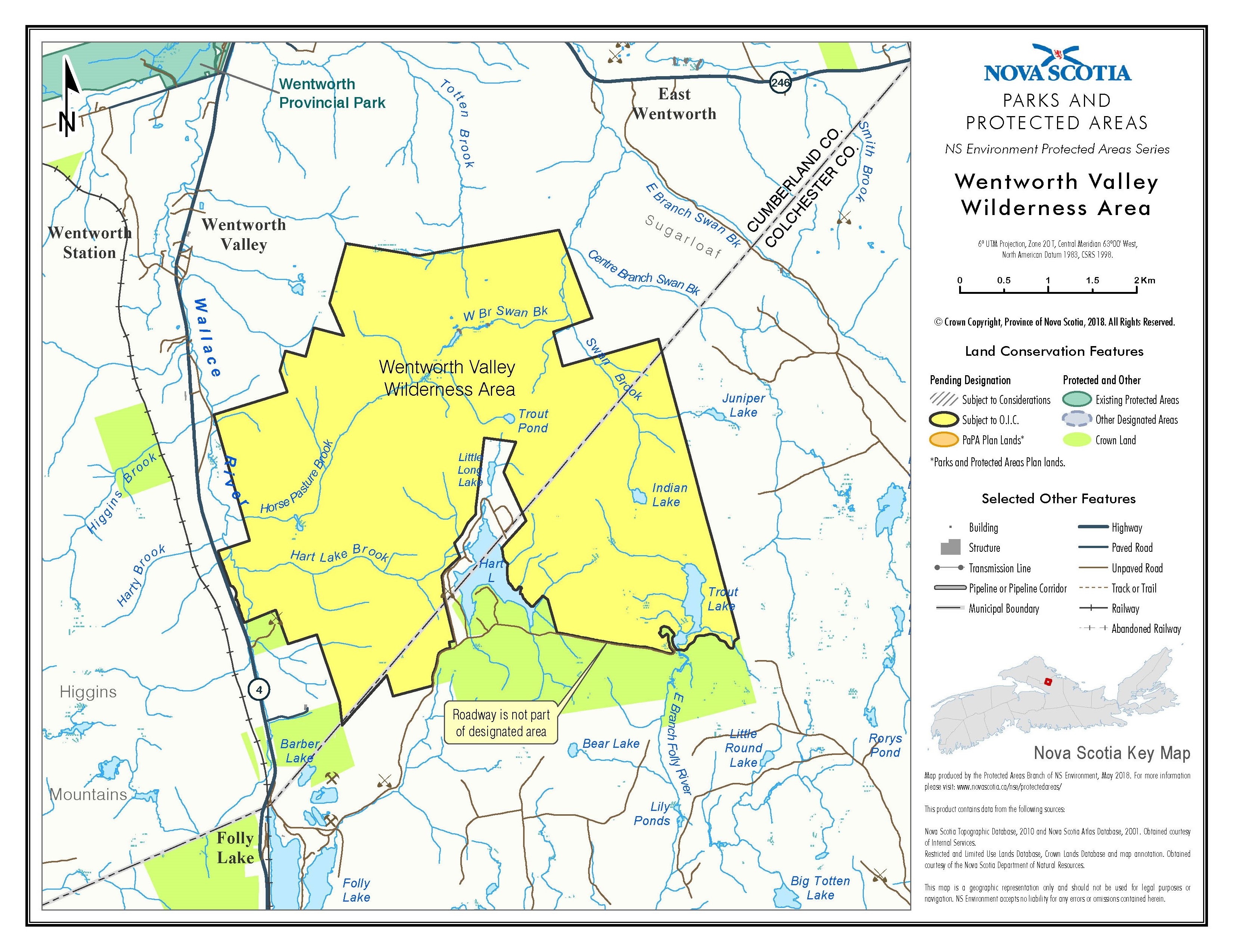 Map Showing Approximate Boundaries of Wentworth Valley Wilderness Area