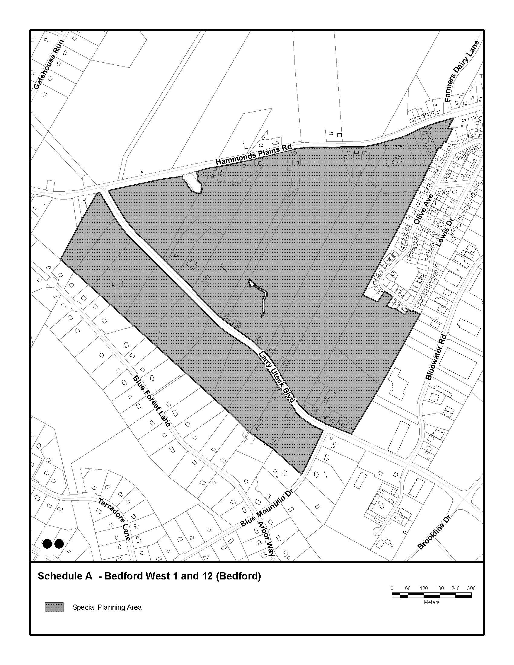 Schedule A - Map of Bedford West 1 and 12 Special Planning Area
