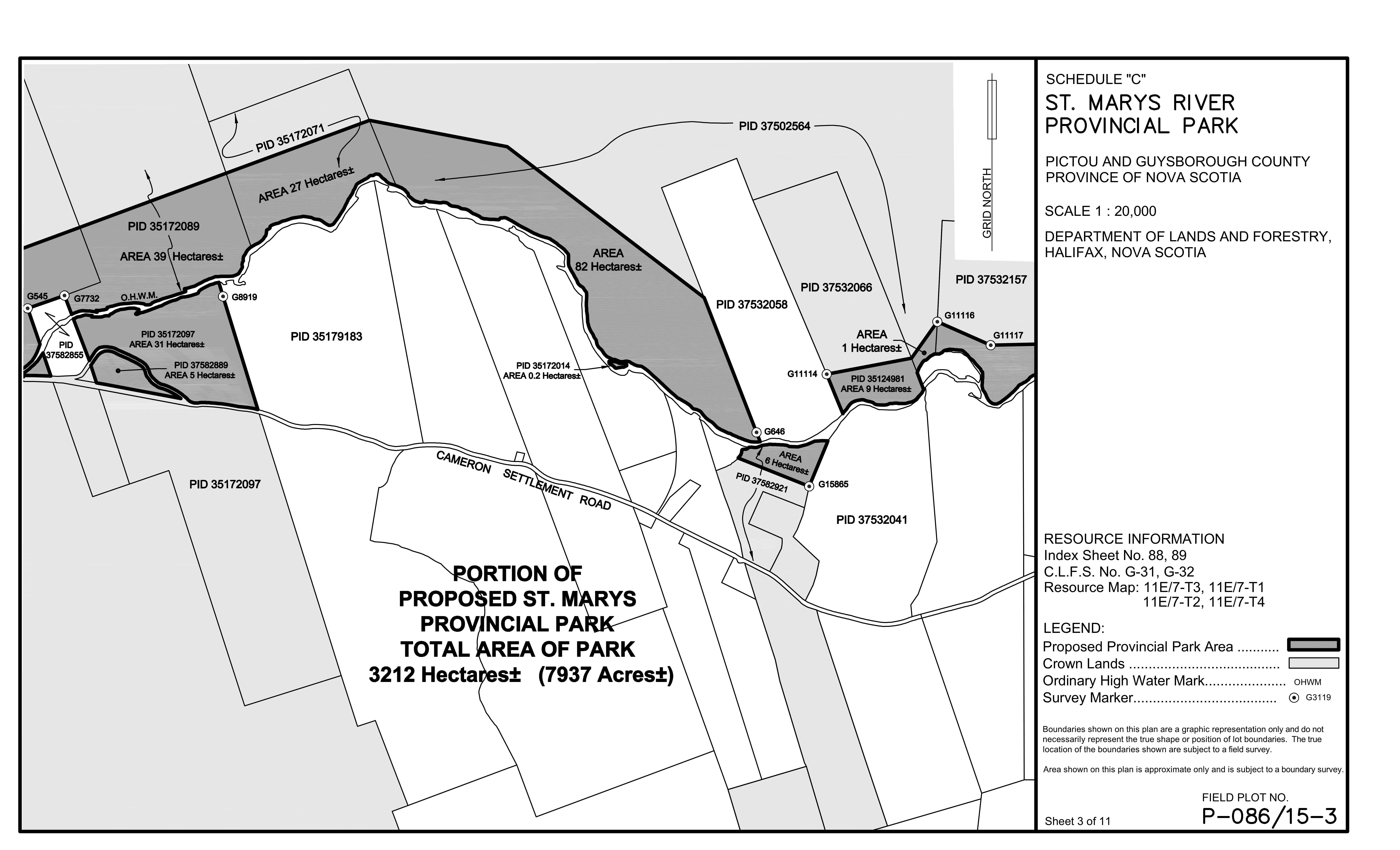Schedule C - Map of St. Marys River Provincial Park (N.S. Reg. 149/2020)