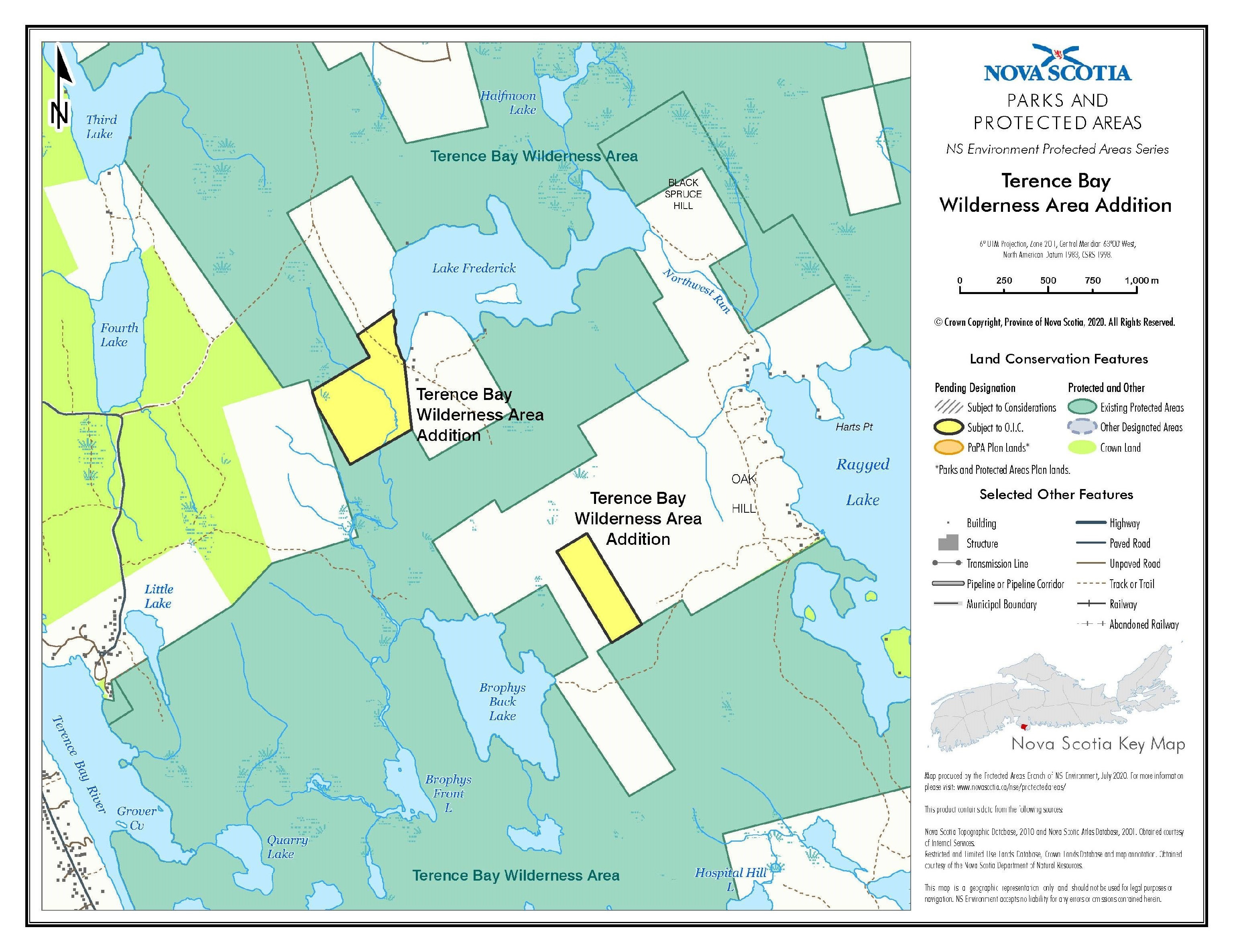 Graphic showing map of Approximate Boundaries of Addition to Terence Bay Wilderness Area