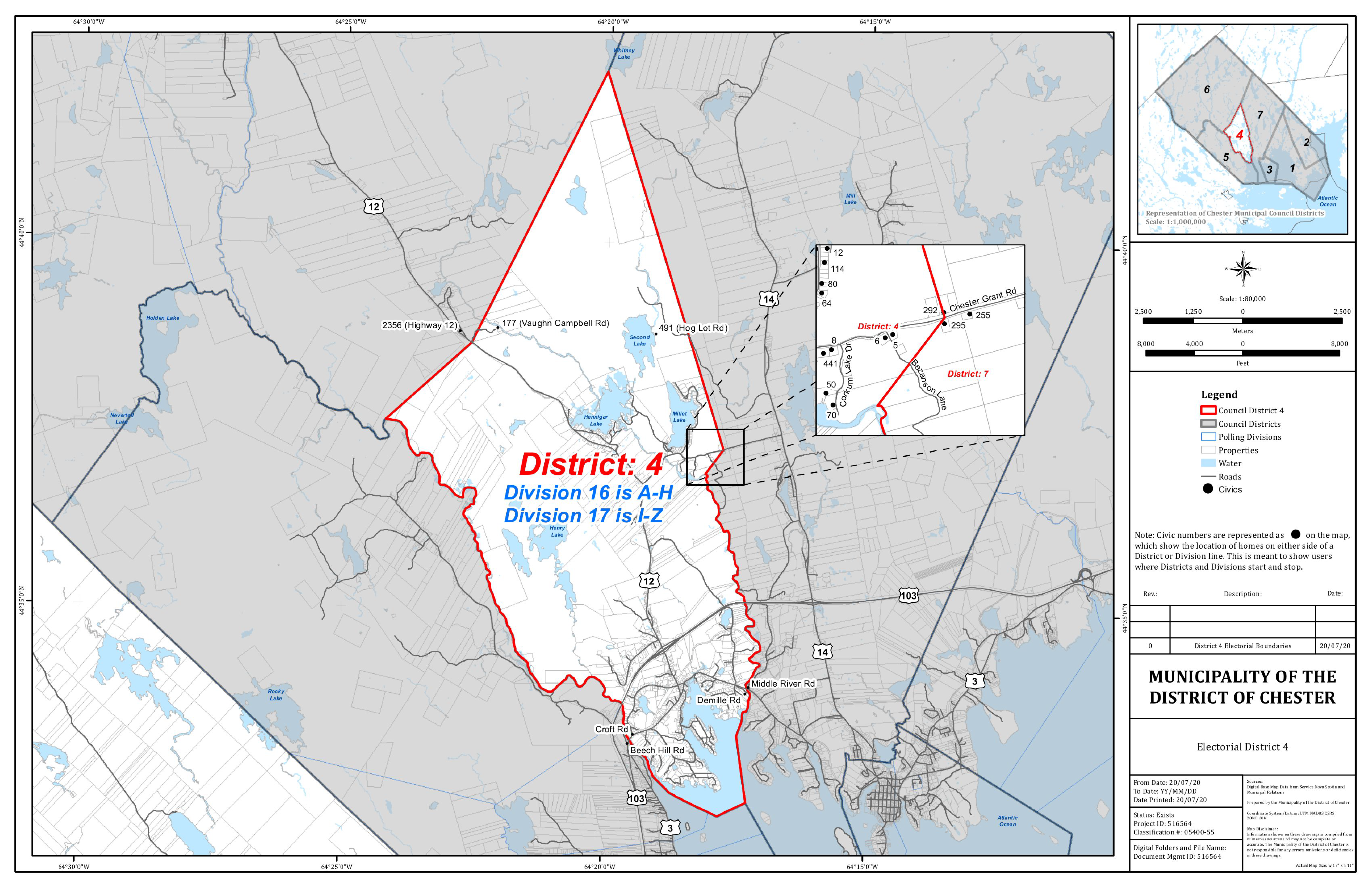 Graphic showing map of Electorial District 4 of the Municipality of the District of Chester