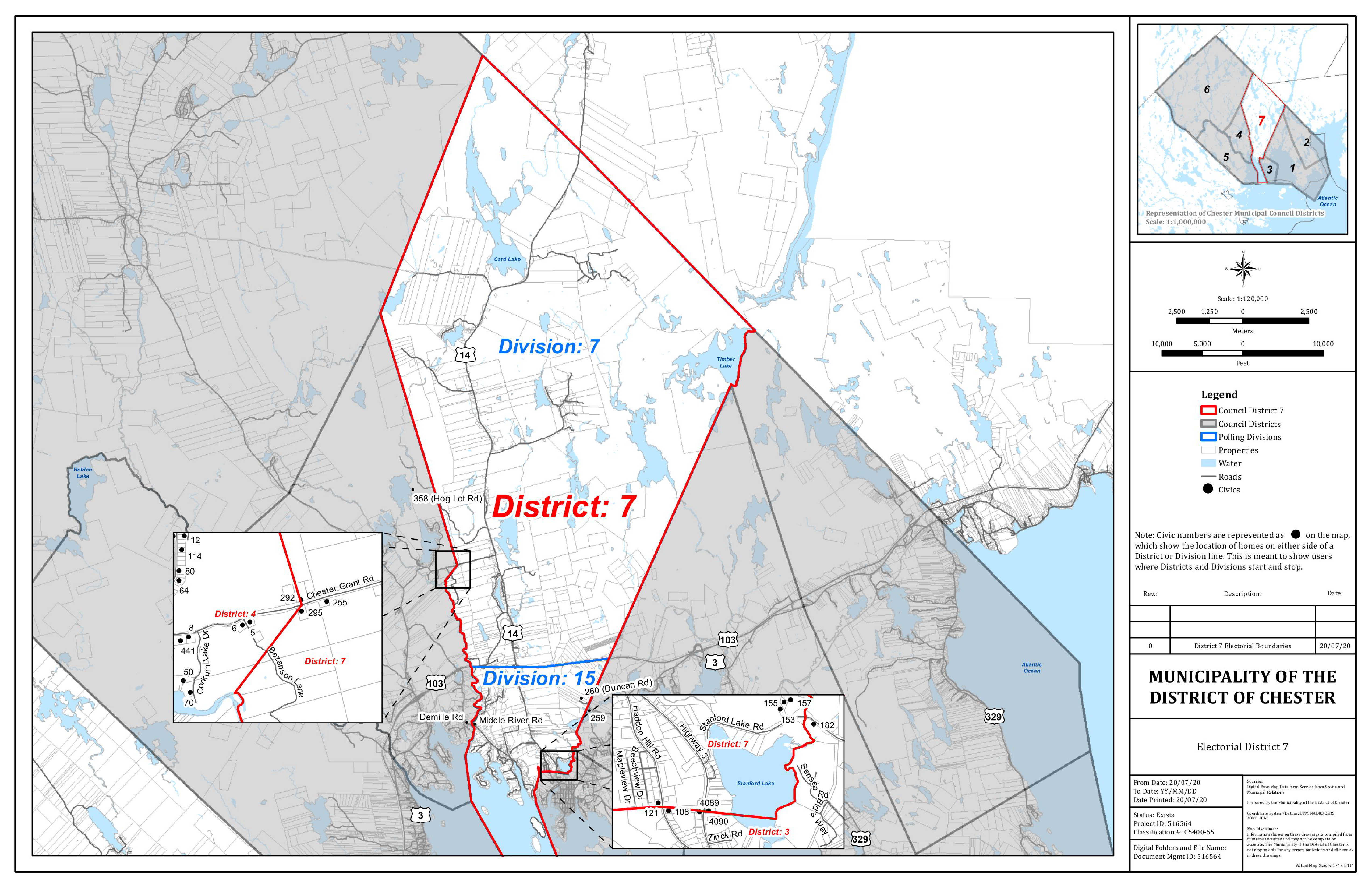 Graphic showing map of Electorial District 7 of the Municipality of the District of Chester