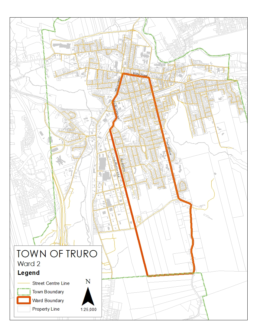 Graphic showing map of Ward 2 of the Town of Truro