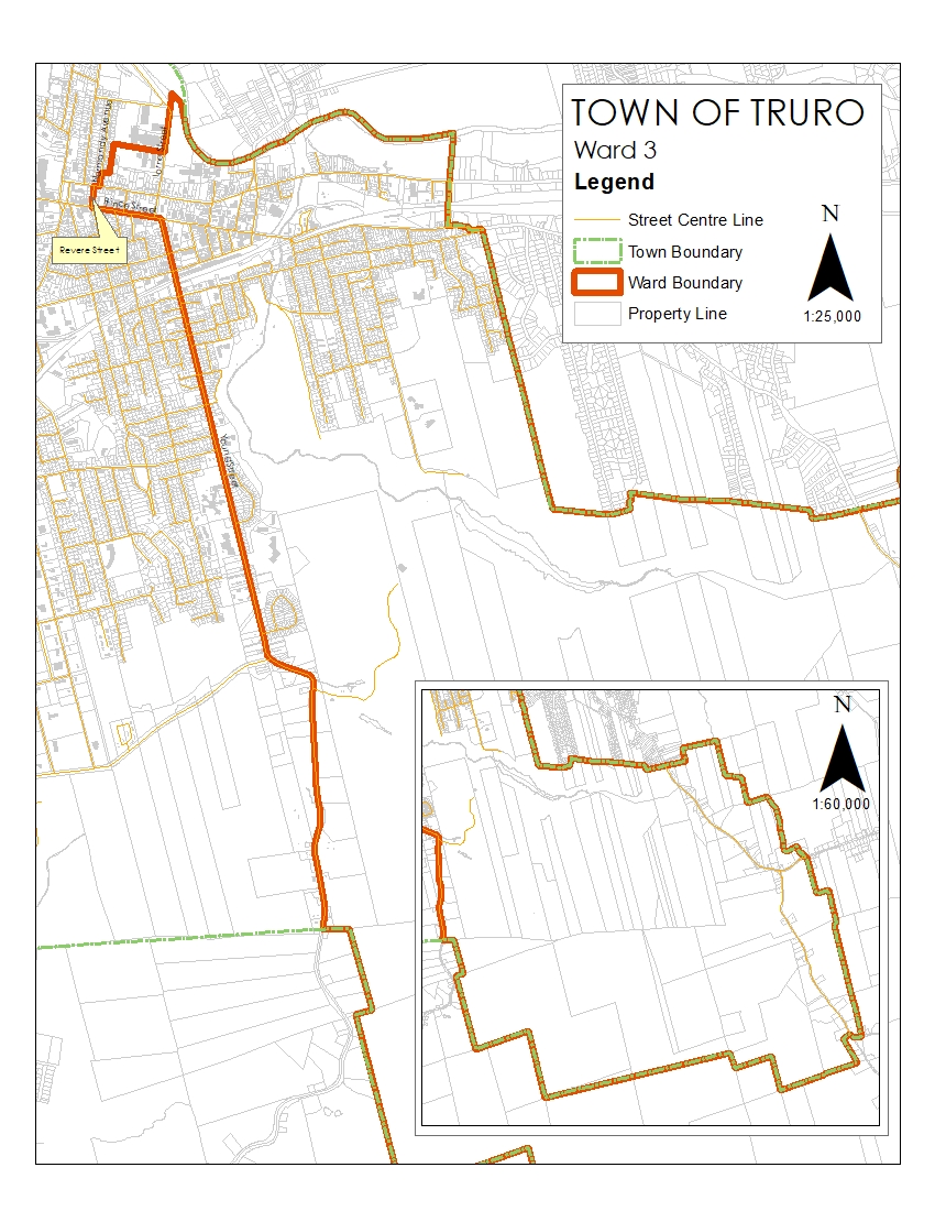 Graphic showing map of Ward 3 of the Town of Truro