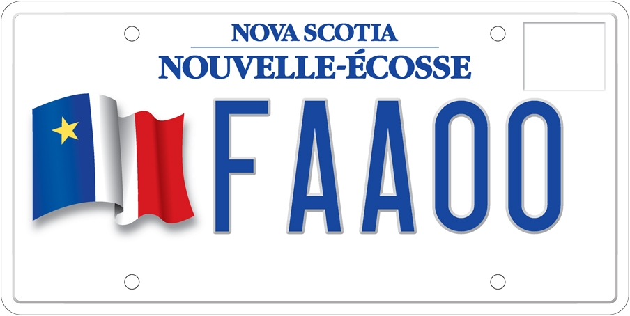 Depiction of Acadian Flag Number Plate