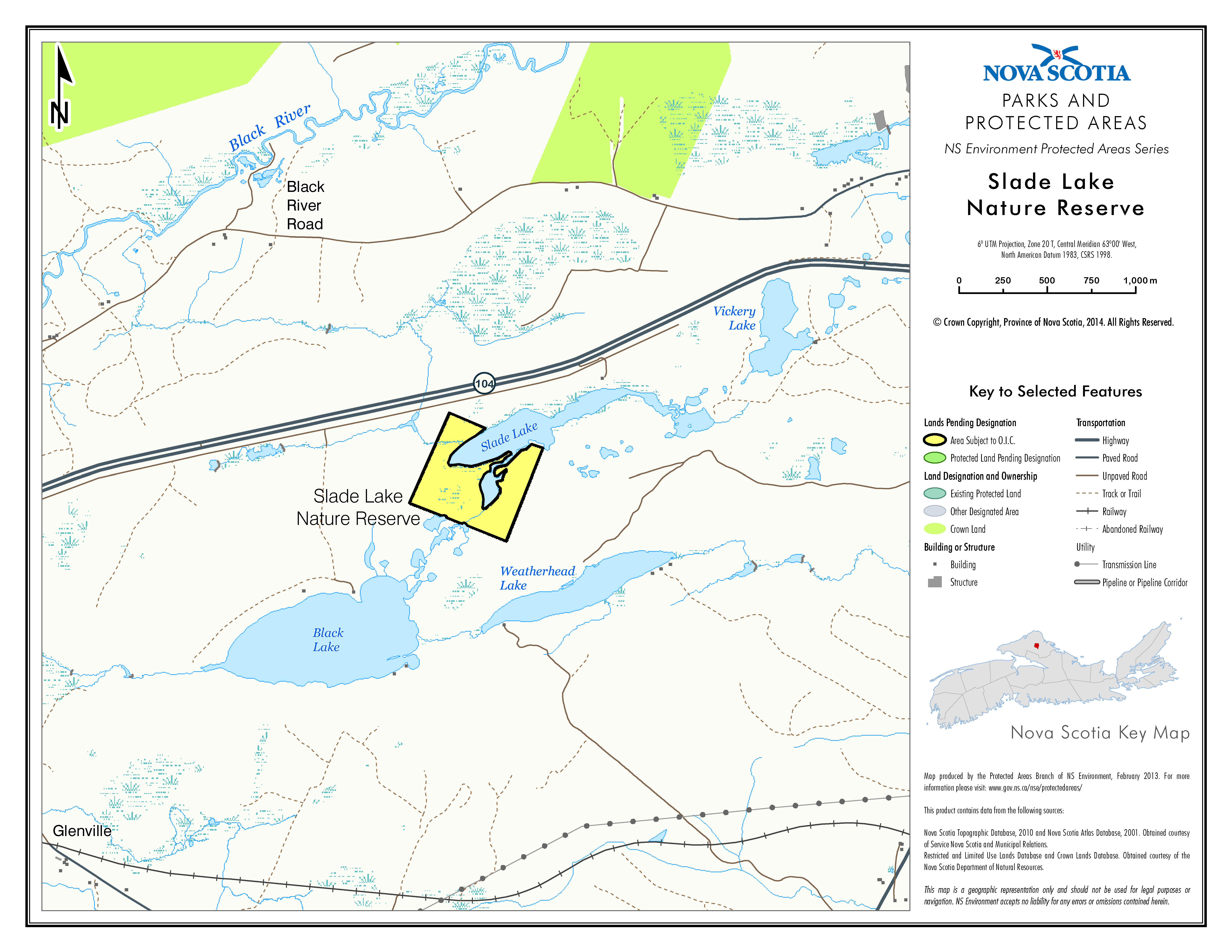 Map of Slade Lake Nature Reserve